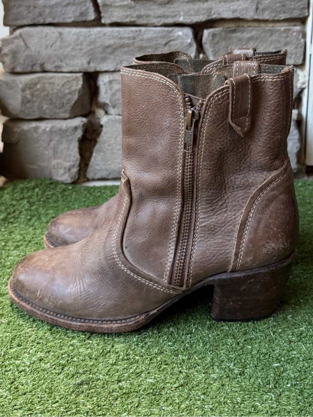Freebird by Steven Austin Distressed Brown Leather Women’s Ankle Boots